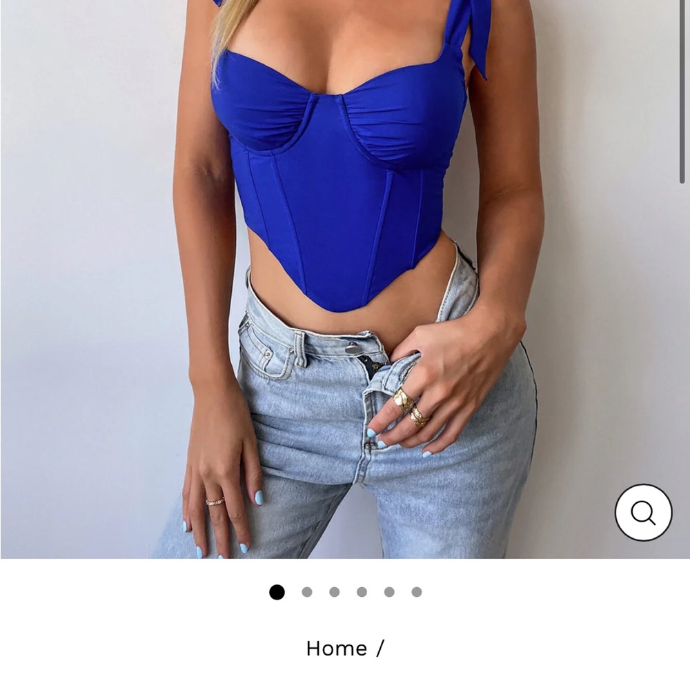 Vibrant Blue Asymmetrical Sleeveless Bodysuit